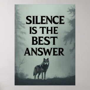 Poster O Silêncio É a Melhor Resposta – Motivação Cabeça