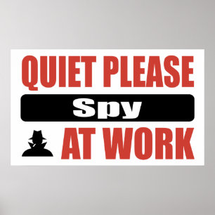 Poster O silêncio espia por favor no trabalho
