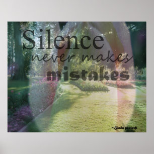 Póster O silêncio nunca comete erros como tulipa rosa