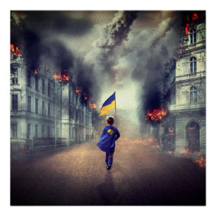 Póster O sinal da paz ucraniana no mundo