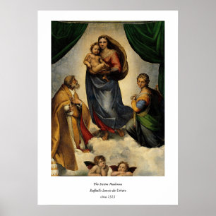 Poster O "Sistine clássico Madonna" de Raphael (cerca de