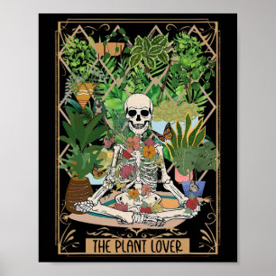 Poster O Skeleton da Planta Tarot Card Spooky