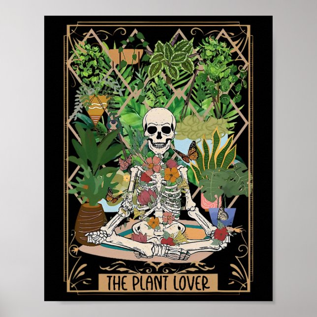 Poster O Skeleton da Planta Tarot Card Spooky (Frente)