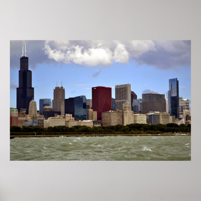 Póster O Skyline da cidade de Windy (Frente)