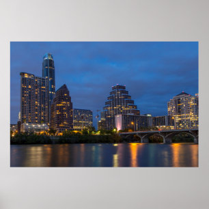 Poster O Skyline Da Cidade Reflete Em Lady Bird Lake