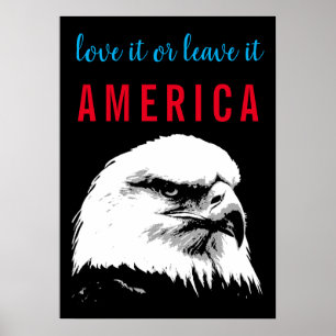 Poster O slogan de América da licença do amor da águia