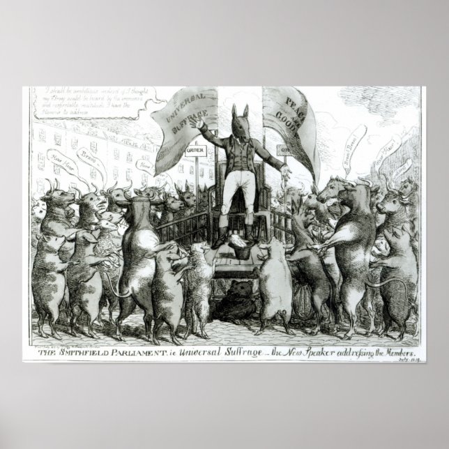 Póster O Smithfield Parlamento: Sufrágio Universal (Frente)