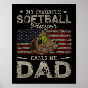 Poster O Sofball Player Favorito Me Chama Dia de os pais