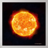 O Sol exibindo explosões solares contra uma estrel