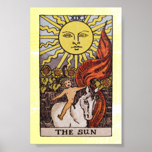 Poster "O Sol" RWS Tarot Card para uma sorte