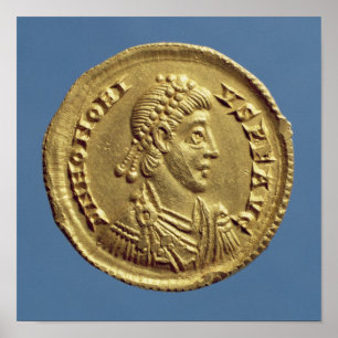 Póster O Solidus de Honorius drapeja, cuirassed