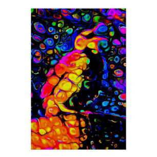 Póster O Solitário Pássaro 4: Estilo de Arte Líquida