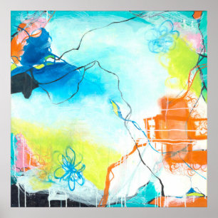 Póster O sonho - arte quadrada do expressionism abstrato