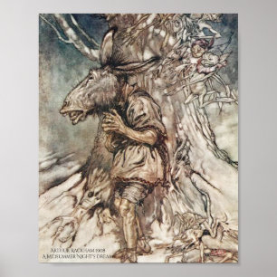 Póster O Sonho Arthur Rackham da Noite de Verão de Baixo