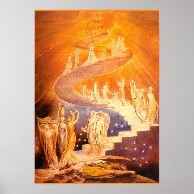 Poster O Sonho de Jacó por William Blake (Frente)