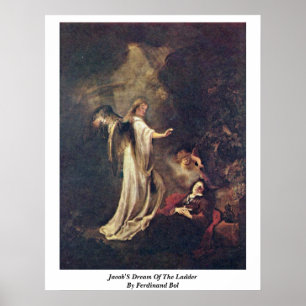 Póster O sonho de Jacob da escada por Ferdinand Bol
