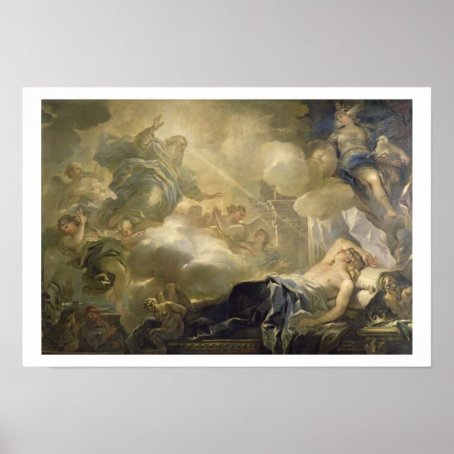Póster O Sonho de Salomão, c.1693 (óleo na canvas) (Frente)