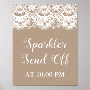 Poster O Sparkler de serapilheira e de laço envia fora d