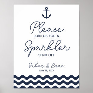Póster O Sparkler náutico do marinho envia fora