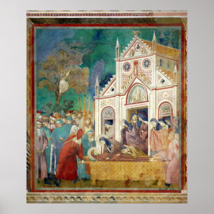 Poster O St. Clare abraça o corpo de St Francis