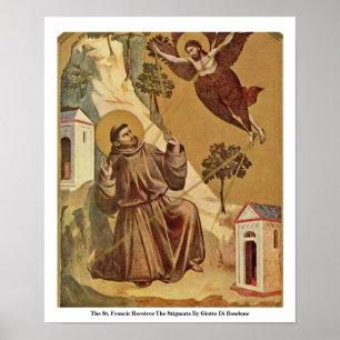 Póster O St Francis recebe os Stigmata