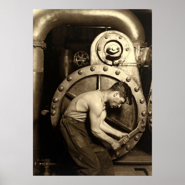 Poster O Steamfitter de Lewis Hine (Frente)