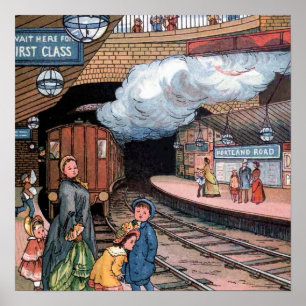 Póster "O subterrâneo, ilustração do vintage de Londre