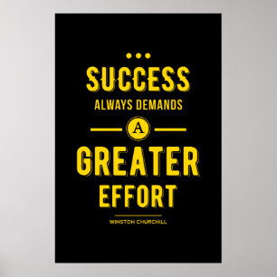 Póster O Sucesso Amarelo Sempre Exige Um Esforço Maior