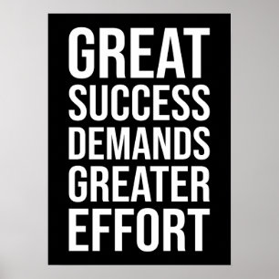 Poster O Sucesso Exige Esforço - Academia, Esforço, Suces