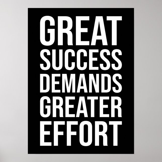 Poster O Sucesso Exige Esforço - Academia, Esforço, Suces (Frente)
