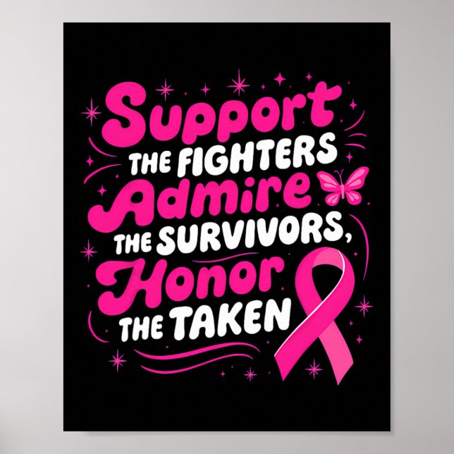 Poster O Suporte à Consciência do Cancer da Mama Combatem (Frente)