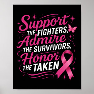 Poster O Suporte à Consciência do Cancer da Mama Combatem