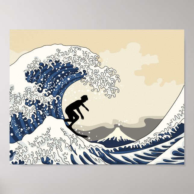 Póster O Surfer Excelente de Kanagawa (Frente)