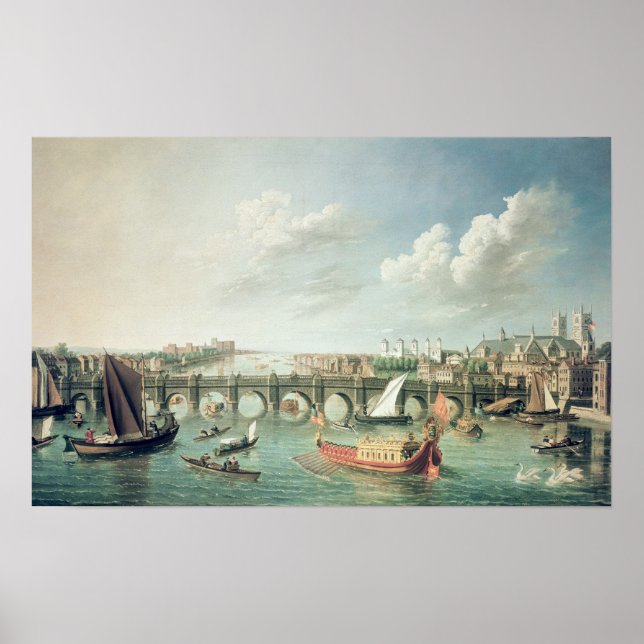 Póster O Tâmisa abaixo da Ponte de Westminster (Frente)