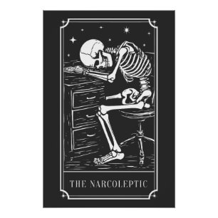 Póster O Tarot Card Narcoléptico Conscientização da Narco