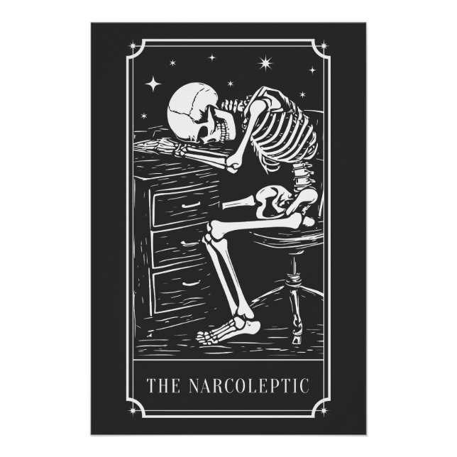 Póster O Tarot Card Narcoléptico Conscientização da Narco (Frente)