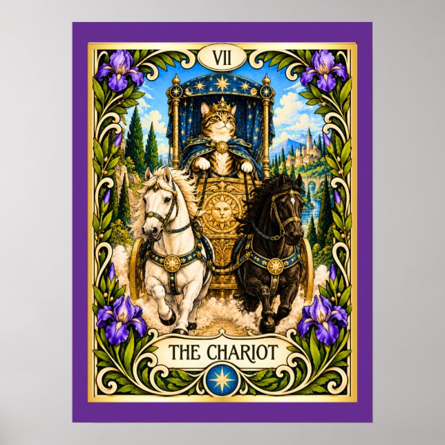 Poster O Tarot do Gato da Carruagem - Triunfo e Força de  (Frente)