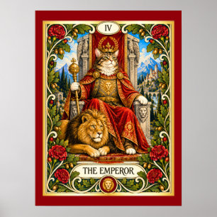 Poster O Tarot do Gato Imperador - Autoridade e Ordem