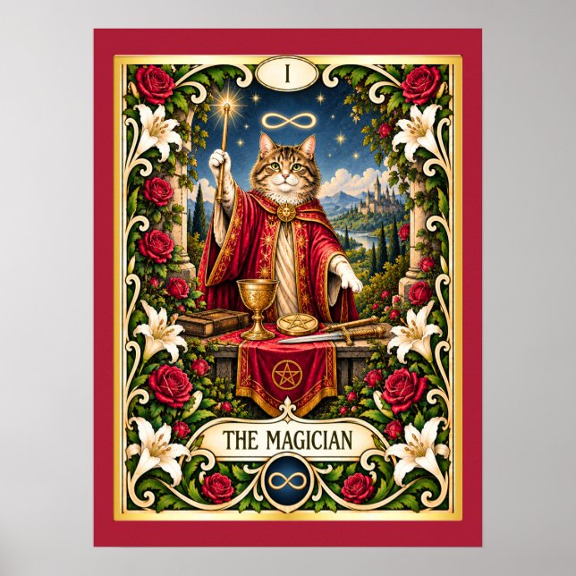 Poster O Tarot do Gato Mágico - Poder e Potencial (Frente)