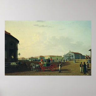 Póster O teatro de Bolshoi em St Petersburg, 1802