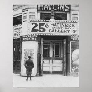 Póster O Teatro de Havlin, 1910. Foto do vintage