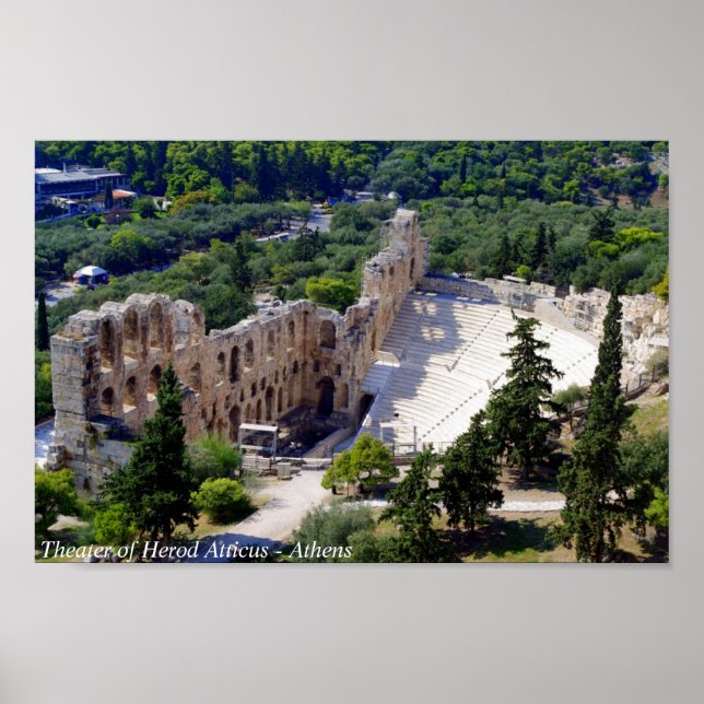 Poster O teatro de Herod Atticus - Atenas (Frente)