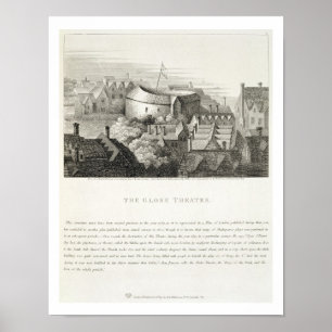 Póster O teatro de The Globe, c.1647, publicado por
