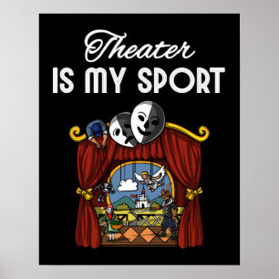 Poster O teatro é meu drama do jogo do palco da atriz do