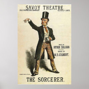 Póster O teatro Londres 1884 do Savoy do ~ do feiticeiro
