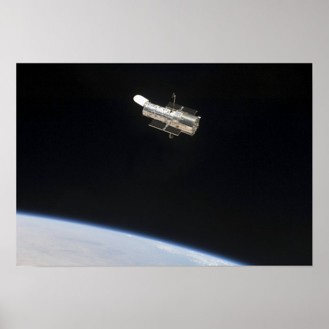 Póster O Telescópio Espacial Hubble em órbita acima da Te (Frente)