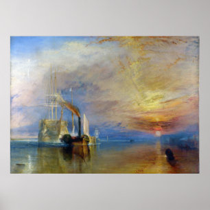 Póster O Temeraire de combate por J.M.W. Turner