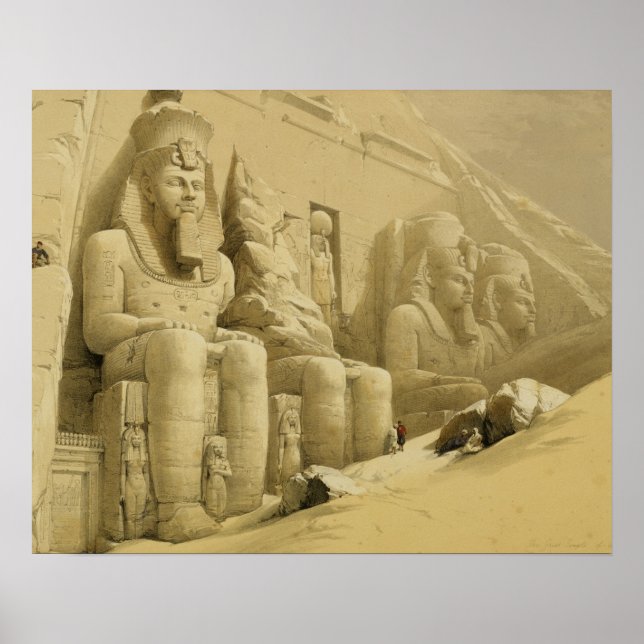 Póster O templo Excelente de Abu Simbel, Nubia, do Egito (Frente)