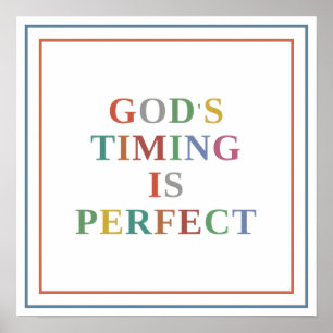 Poster O Tempo de Deus é Perfeito Tipografia Moderna