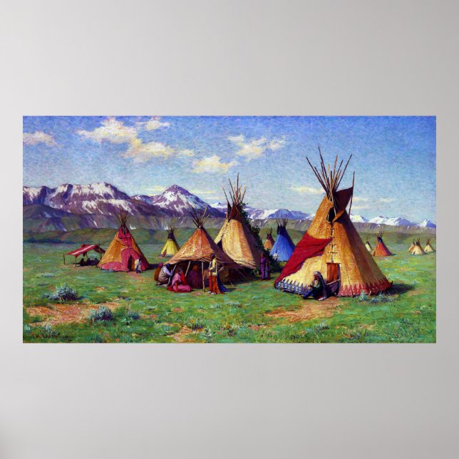 Poster O Tepee da Medicina Joseph Henry Sharp 1903 (Frente)